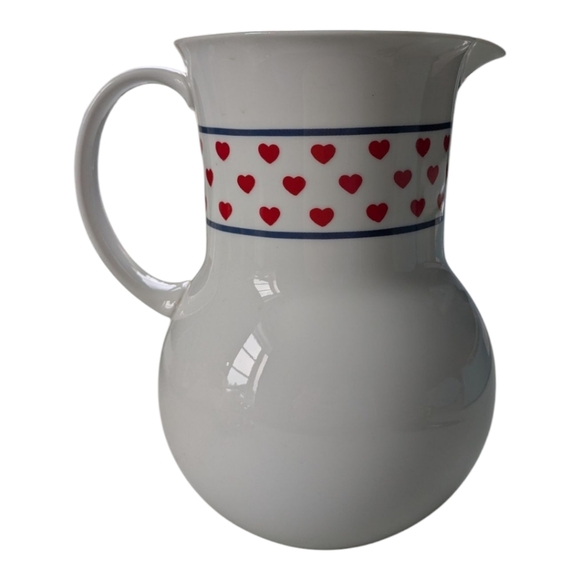 Copco Country Vintage Pitcher Caraf Japan Porcelain Hearts Farmhouse Cottagecore - Picture 5 of 9